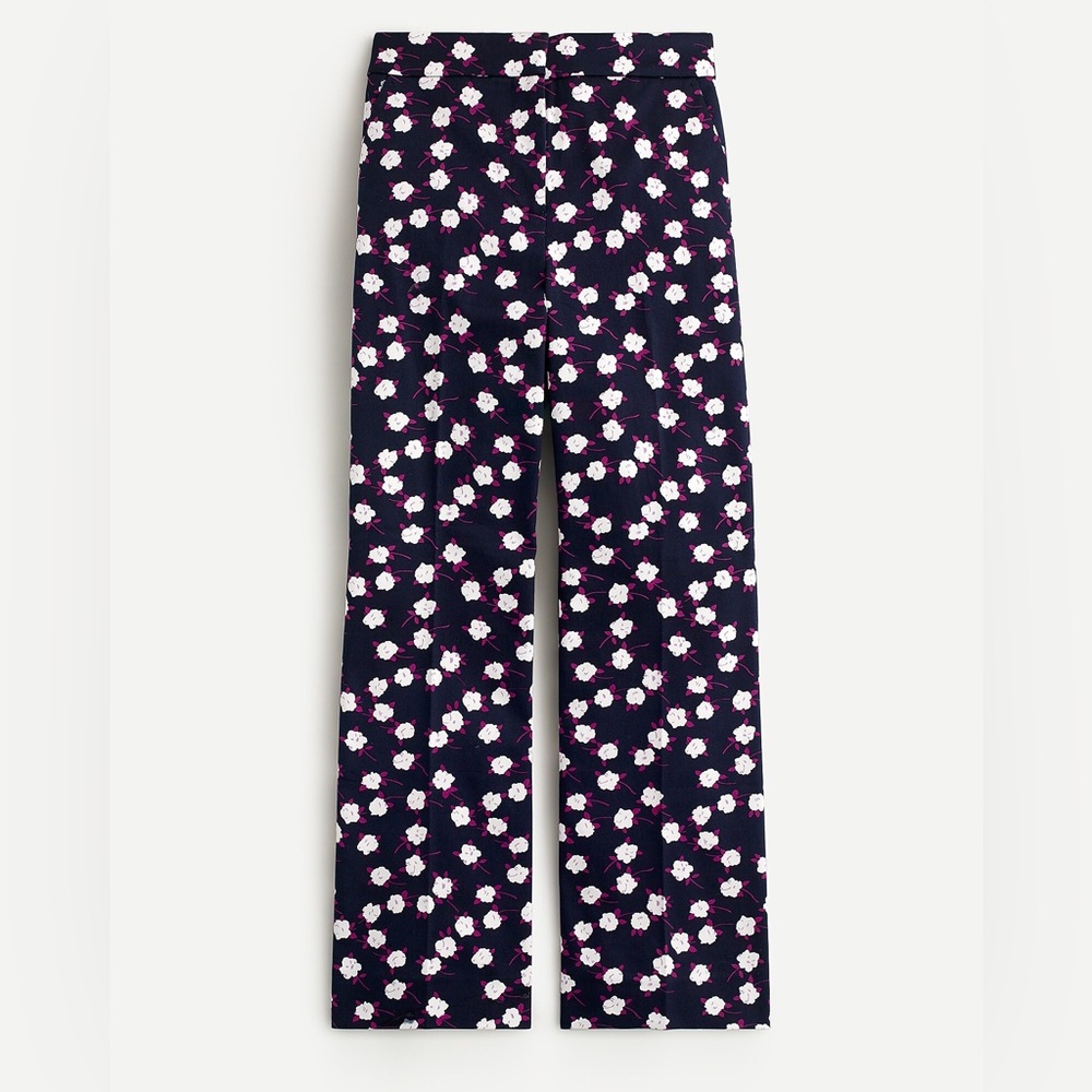 NWT J. Crew l Hayden Kickout Crop in Scattered Peony Print, 12